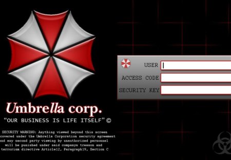 resident evil umbrella corp login program